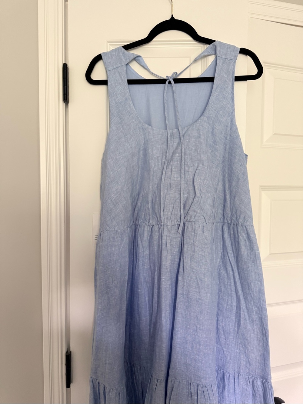 Haven Light Blue Linen Sleeveless Tiered Sun Dress - NWT - size L